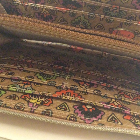 Sakroots Multicolored Design Coated Canvas Wallet w/ Embroidered Purple … - Picture 5 of 8